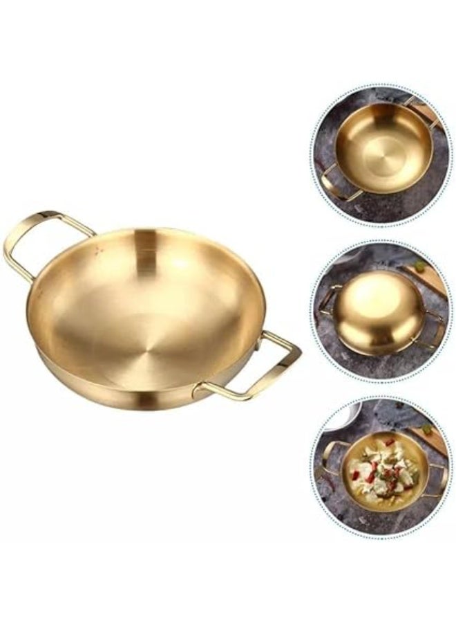 Stainless Steel Serving Pan 28 cm with Two Handles - Gold - Image 3