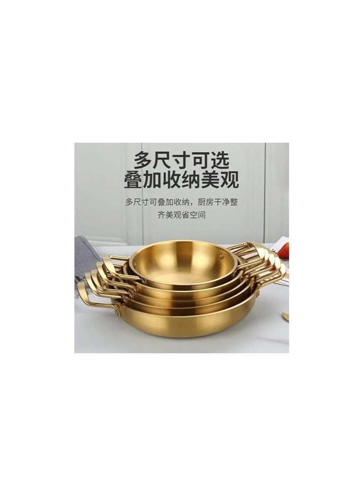 Stainless Steel Serving Pan 28 cm with Two Handles - Gold - Image 4