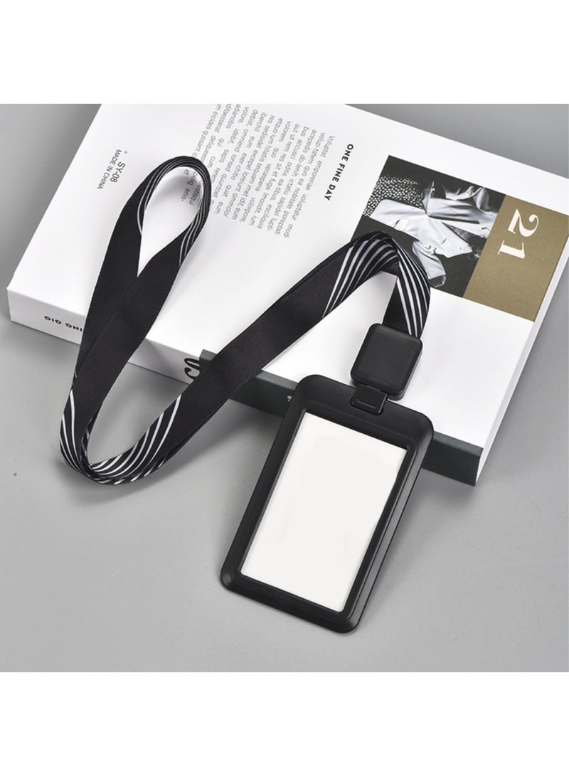 Generic 2Pcs Name Badge Holders with Lanyard ID Badge Holder with Clip Lanyard for School Business Office - Image 2