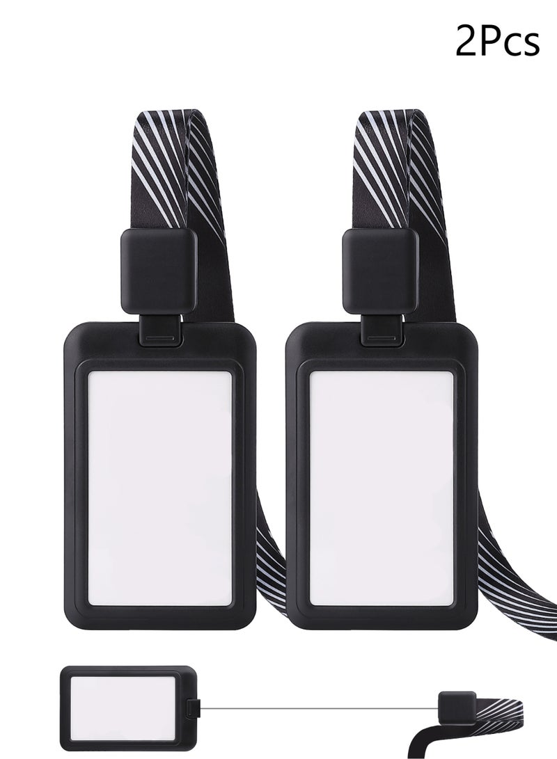 Generic 2Pcs Name Badge Holders with Lanyard ID Badge Holder with Clip Lanyard for School Business Office - Image 1
