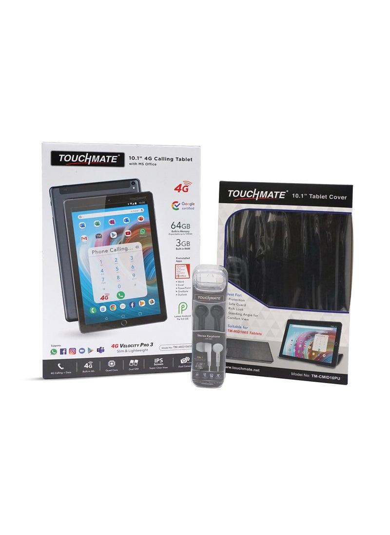 TOUCHMATE - TOUCHMATE 10.1 inch 4G Calling Quad Core Tablet with MS Office - Image 1
