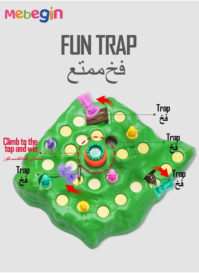 MEBEGIN - Fun Bunny Game Playset with 1 Map and 48 Cards, Engaging Board Game for Kids and Adults, A Bunny Race to the Top, Puzzle Game for 2-4 Players, Suitable for Party Time and Family Activities, Ideal Gift for Kids Aged 3+ - Image 1