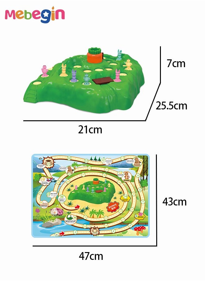 MEBEGIN - Fun Bunny Game Playset with 1 Map and 48 Cards, Engaging Board Game for Kids and Adults, A Bunny Race to the Top, Puzzle Game for 2-4 Players, Suitable for Party Time and Family Activities, Ideal Gift for Kids Aged 3+ - Image 1