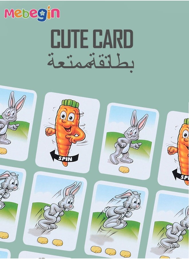 MEBEGIN - Fun Bunny Game Playset with 1 Map and 48 Cards, Engaging Board Game for Kids and Adults, A Bunny Race to the Top, Puzzle Game for 2-4 Players, Suitable for Party Time and Family Activities, Ideal Gift for Kids Aged 3+ - Image 1