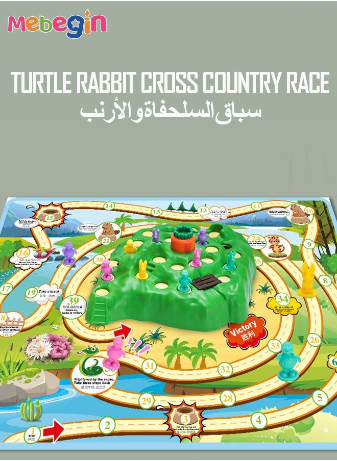 MEBEGIN - Fun Bunny Game Playset with 1 Map and 48 Cards, Engaging Board Game for Kids and Adults, A Bunny Race to the Top, Puzzle Game for 2-4 Players, Suitable for Party Time and Family Activities, Ideal Gift for Kids Aged 3+ - Image 1