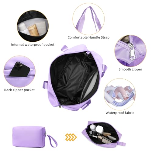 LARVENDER Luggage Sets 3 Piece with Duffel Bag Hardside PP Carry On Suitcase with 360° Spinner Wheels TSA Lock Luggage Sets for Women, Lavender - Image 3