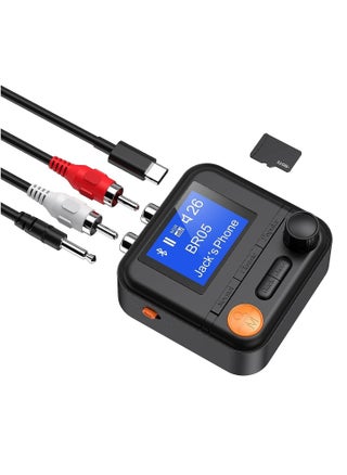 Bluetooth 5.2 Transmitter Receiver, HiFi Bluetooth Audio Adapter with Display, Wireless Audio Adapter for Music Streaming Sound System, Headphones, TV, Support TF Card/RCA/3.5mm AUX Output - pzsku/Z56BEE45CF01C56D9B66DZ/45/_/1722791049/3a45781b-6a3c-4a0d-a837-e9fd7463a817