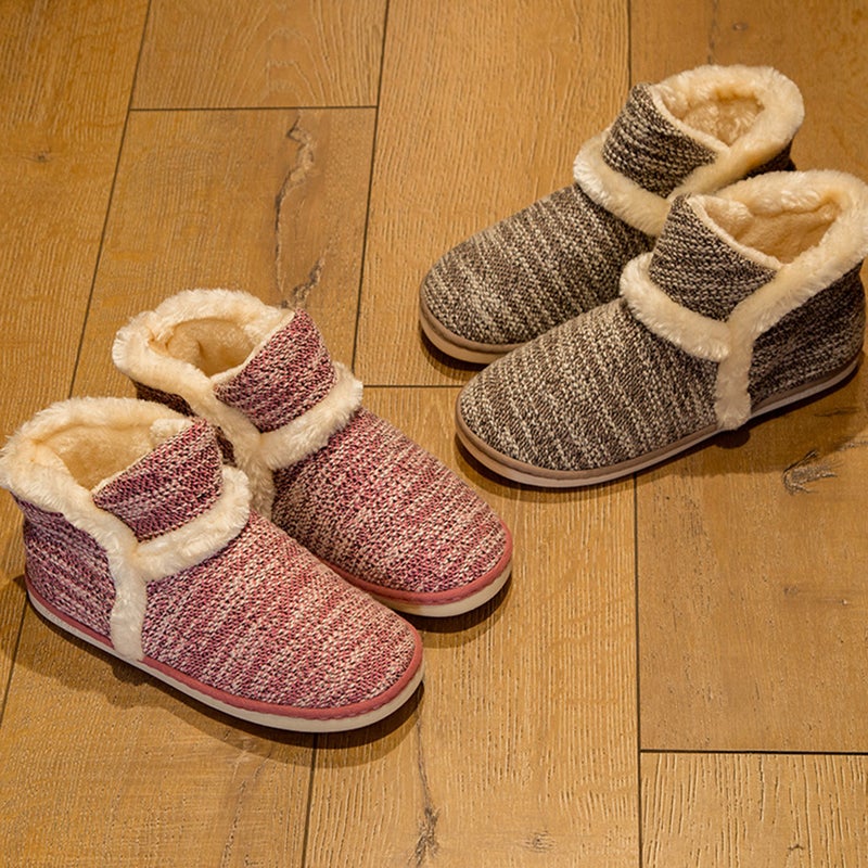 1 Pair Thickened Plush Slippers Home Autumn Winter Non- Plush Slipper - Image 5