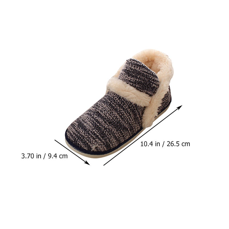 1 Pair Thickened Plush Slippers Home Autumn Winter Non- Plush Slipper - Image 4