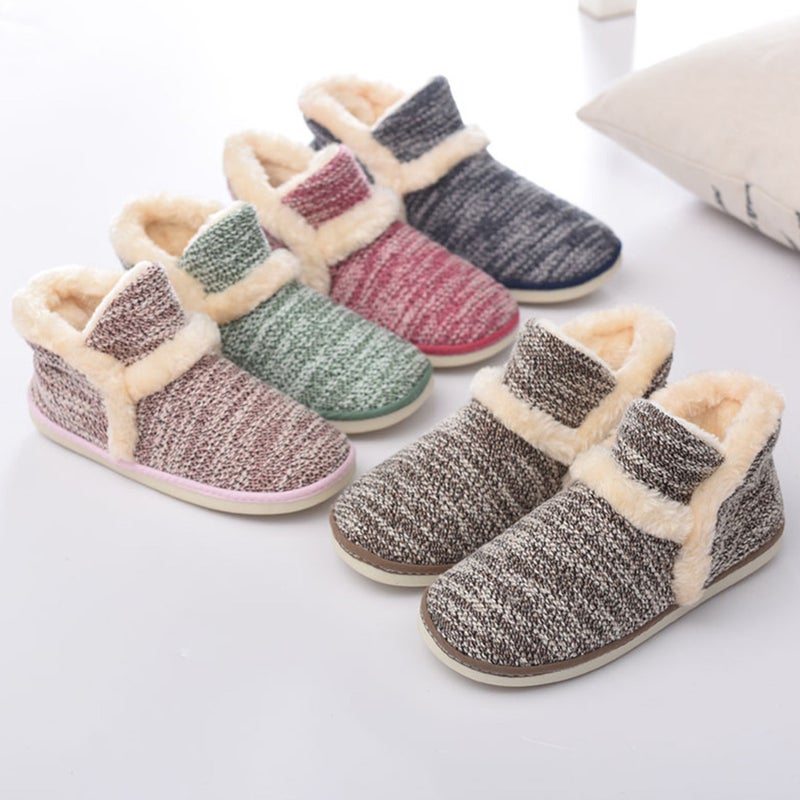 1 Pair Thickened Plush Slippers Home Autumn Winter Non- Plush Slipper - Image 1