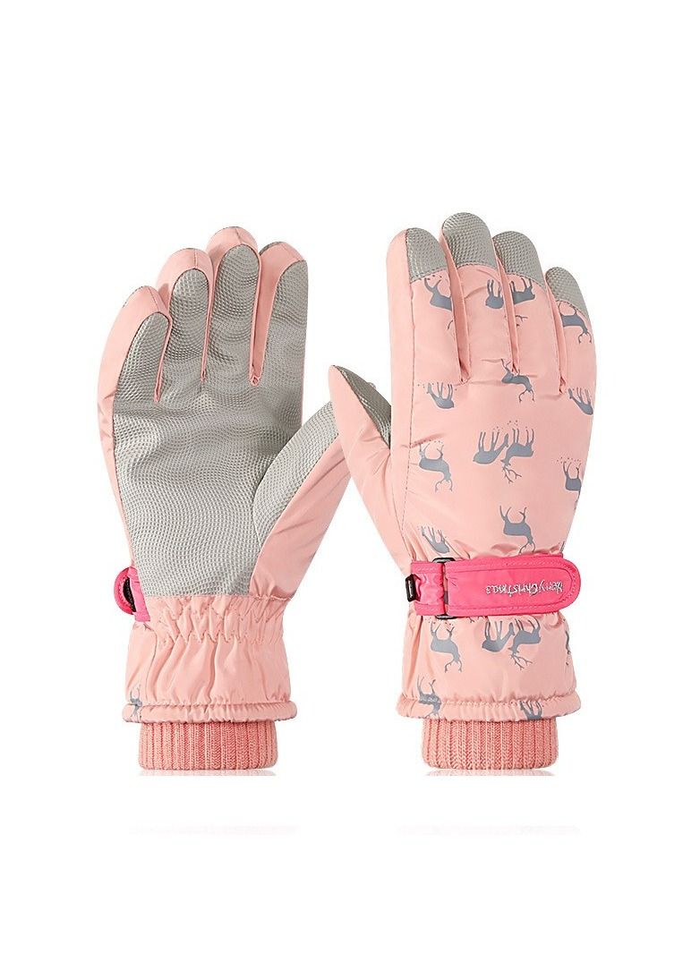 Golovejoy Women's Warm Plush Windproof And Cold Proof Lovely Gloves 