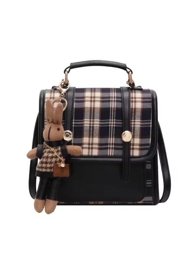 Fashionable Mini Checkered British Style Ladies Backpack Crossbody Single Shoulder Bag - Image 1