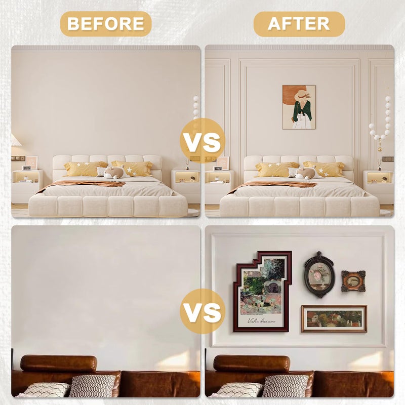 Soengsau Peel and Stick Accent Wall Molding, 118.1"L x 0.9"W Lightweight Self-Adhesive Chair Rail Trim for Interior Decoration - Image 3