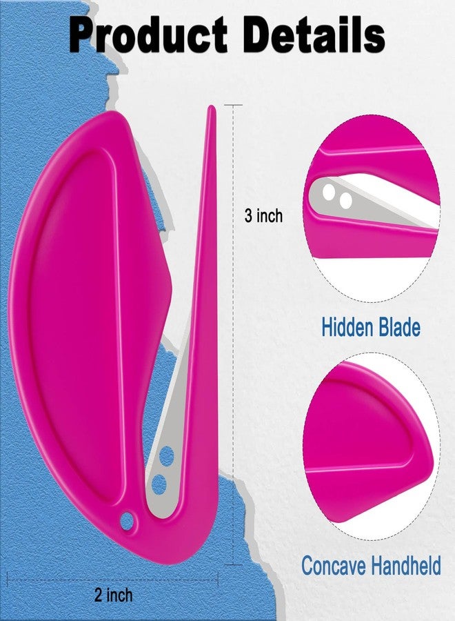 Zonice Letter Opener Envelope Slitter - Envelope Opener,Mail Opener,Wrapping Paper Cutter,Package Opener 3 Pack (Rose Red/Cyan/White) - Image 3