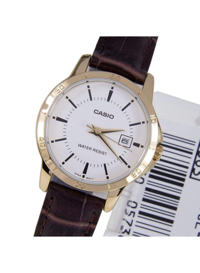 CASIO Women Leather Analog Wrist Watch LTP-V004GL-7AUDF - 30 mm - Brown - Image 5