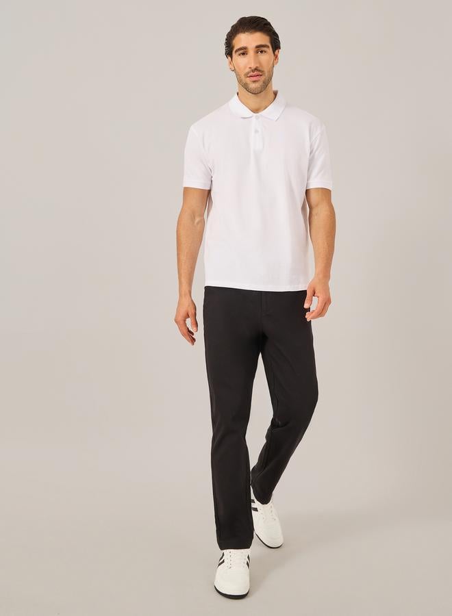 Styli Solid Short Sleeve Pique Relaxed Fit Polo - Image 2