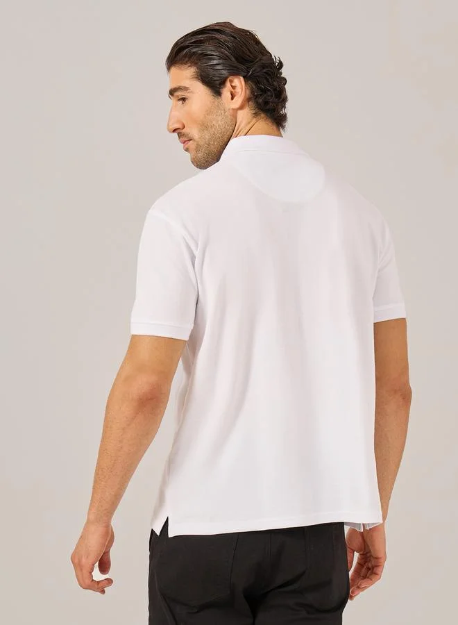 Styli Solid Short Sleeve Pique Relaxed Fit Polo