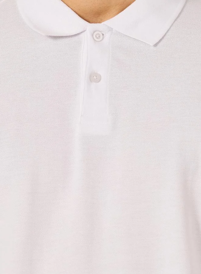Styli Solid Short Sleeve Pique Relaxed Fit Polo