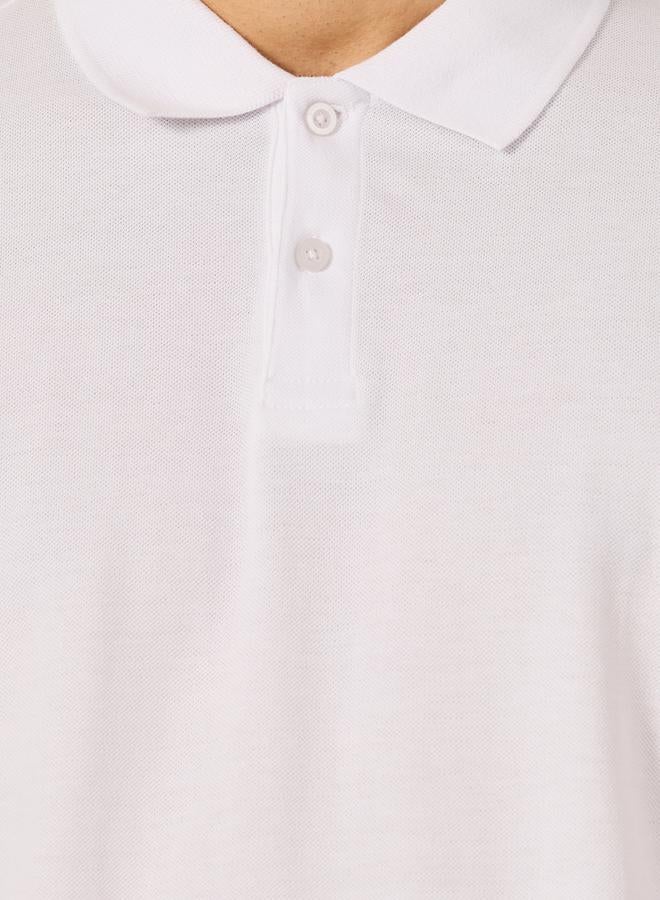 Styli Solid Short Sleeve Pique Relaxed Fit Polo - Image 3