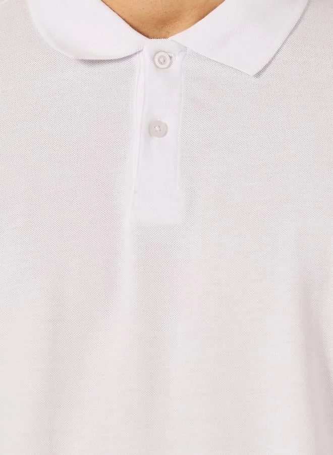 Styli Solid Short Sleeve Pique Relaxed Fit Polo