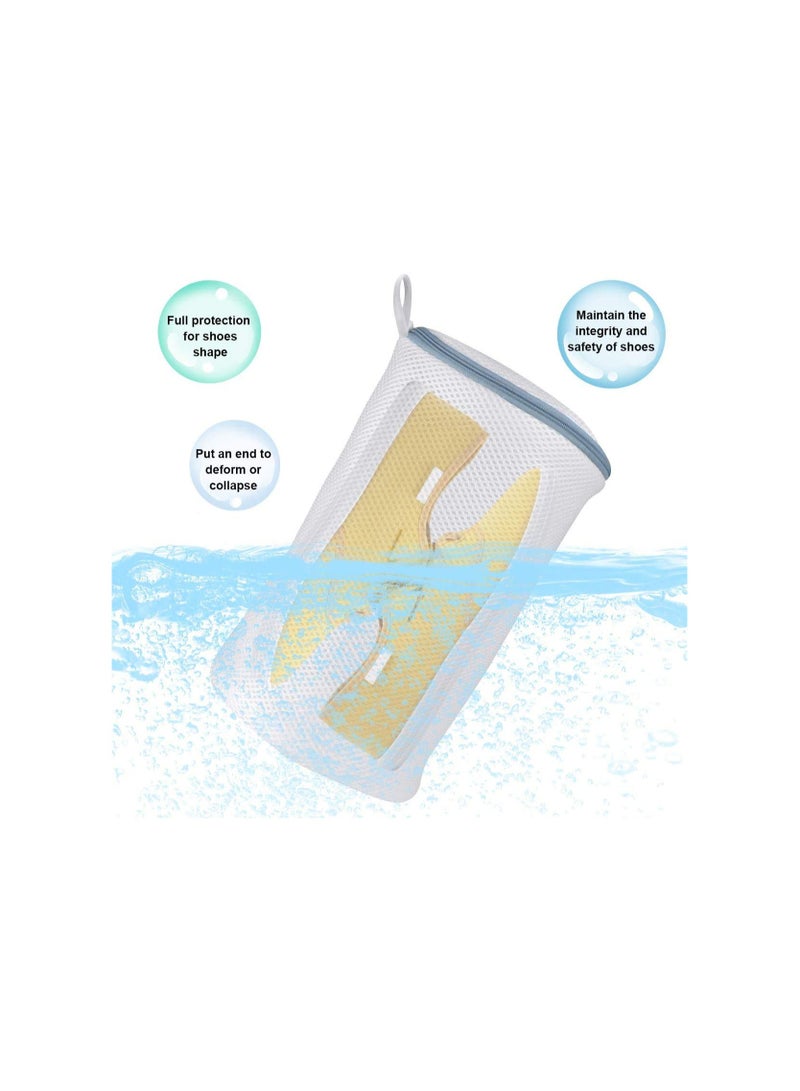 Zikra Shoe Laundry Bag Set, XL & L Mesh Wash Bags with Zipper, Durable Polyester for Sneakers, Socks, and Bras, Washer & Dryer Safe, Reusable Shoe Cleaning Bags (2PCS) - Image 1