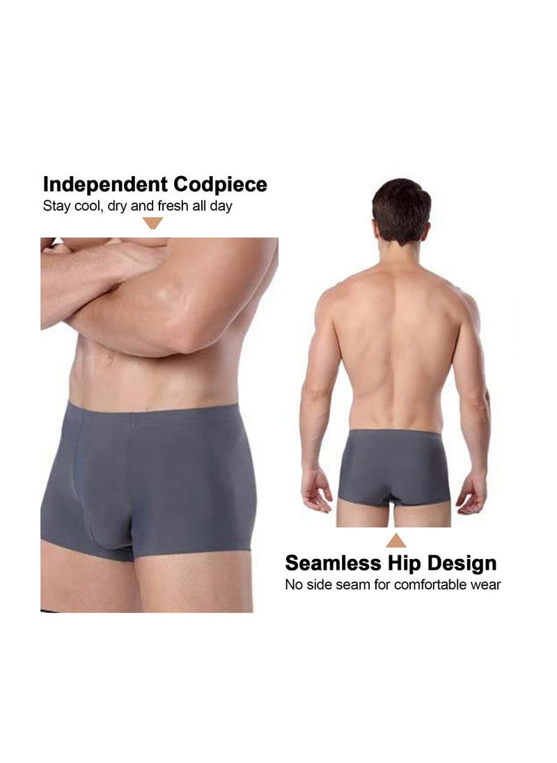 SYOSI - 4 Pack Mens Ice Silk Breathable Underwear Mens Boxer Shorts Multipack Ultra Soft Breathable Boxers for Men Anti Chafing Underwear Trunks Cool Dry Ice Silk Boxer Briefs - Image 1