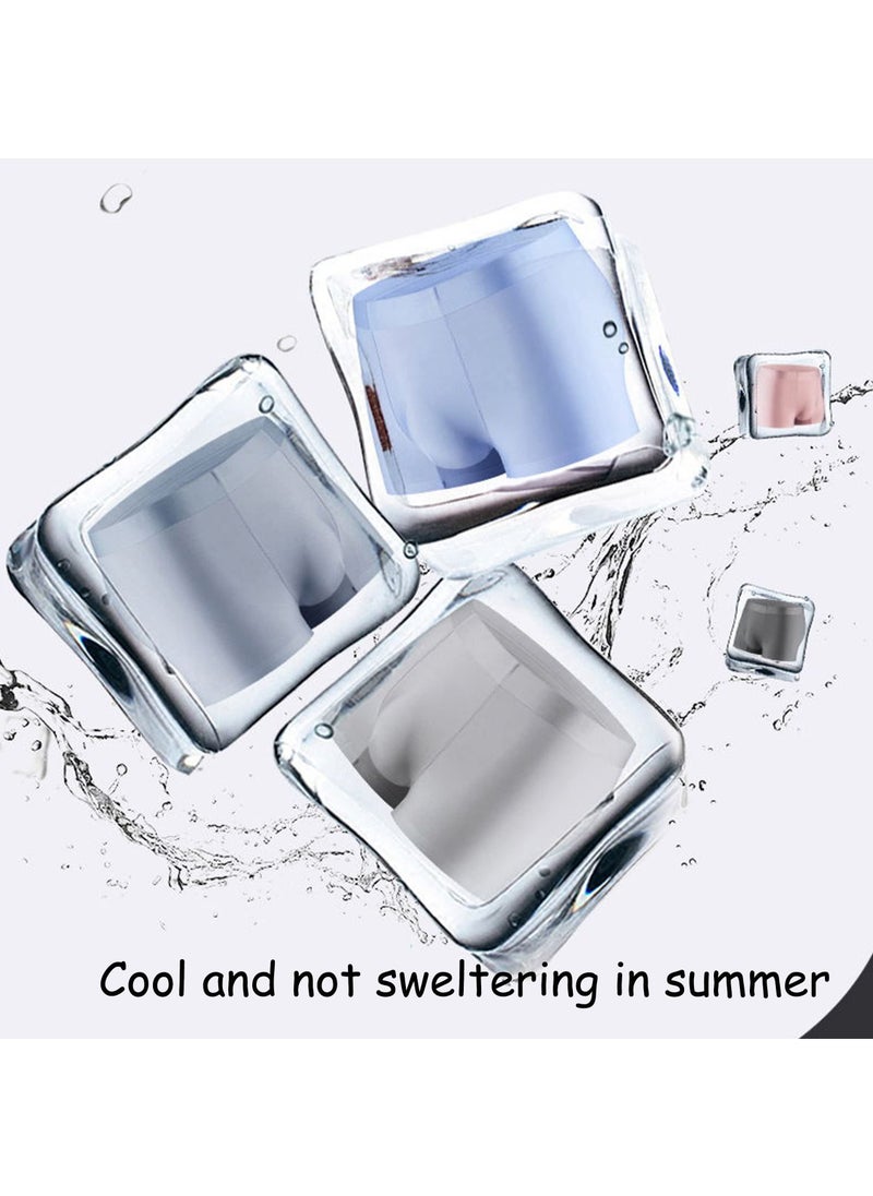 SYOSI - 4 Pack Mens Ice Silk Breathable Underwear Mens Boxer Shorts Multipack Ultra Soft Breathable Boxers for Men Anti Chafing Underwear Trunks Cool Dry Ice Silk Boxer Briefs - Image 1