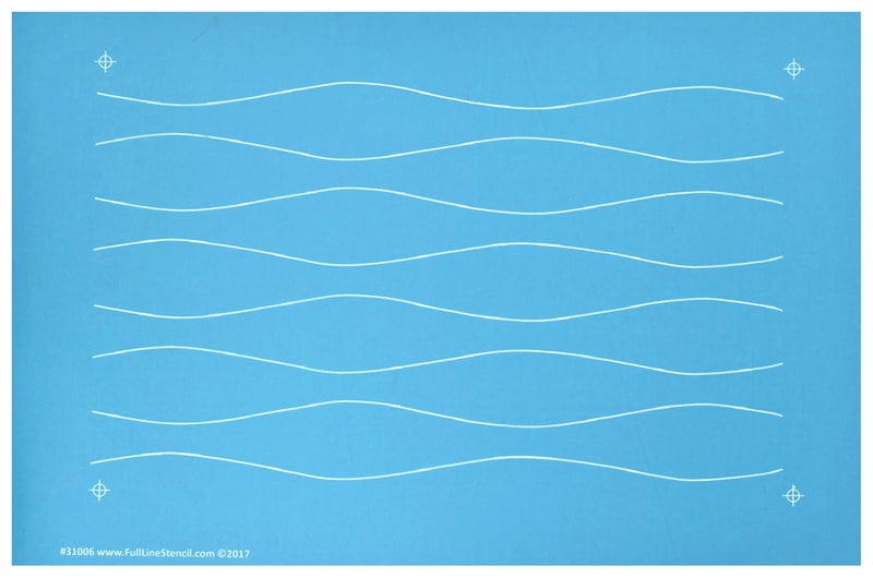 Full Line Stencil  Modern Waves  Edge to Edge Nylon Mesh Stencil Continuous Line Template for Free Motion Quilting Domestic Machine Quilting Hand Quilting LongArm Quilting 31006