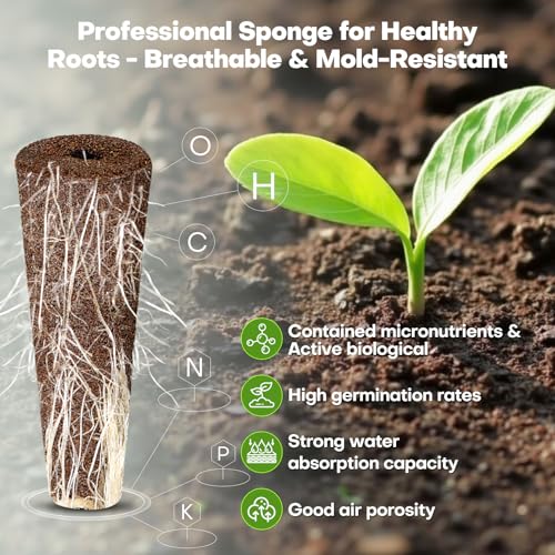 Ahopegarden 166PCS Hydroponic Pods Herb Kit: Grow Anything Kit With 600ml A&B Plant Food, 40 Grow Sponges, 40 Baskets, 40 Domes, 40 Labels, 1 Tweezer - Hydroponics Supplies for Aerogarden & Most Brand - Image 4