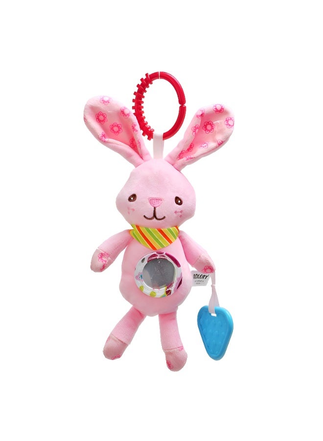 Bambimici Plush Stroller Toy with Teether Clip-Rabbit - Image 1