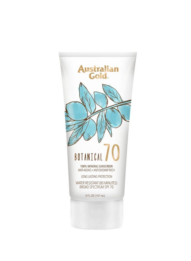 Australian Gold Botanical Spf 70 Mineral Sunscreen Lotion, Nonchemical Sunblock With Titanium Dioxide & Zinc Oxide, Nativeaustralian Ingredients, Waterresistant, Citrus Oasis Fragrance, 5 Oz  - Image 1