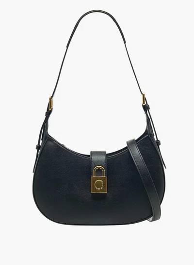 Flora Bella By Shoexpress Solid Shoulder Bag with Adjustable Strap and Zip Closure