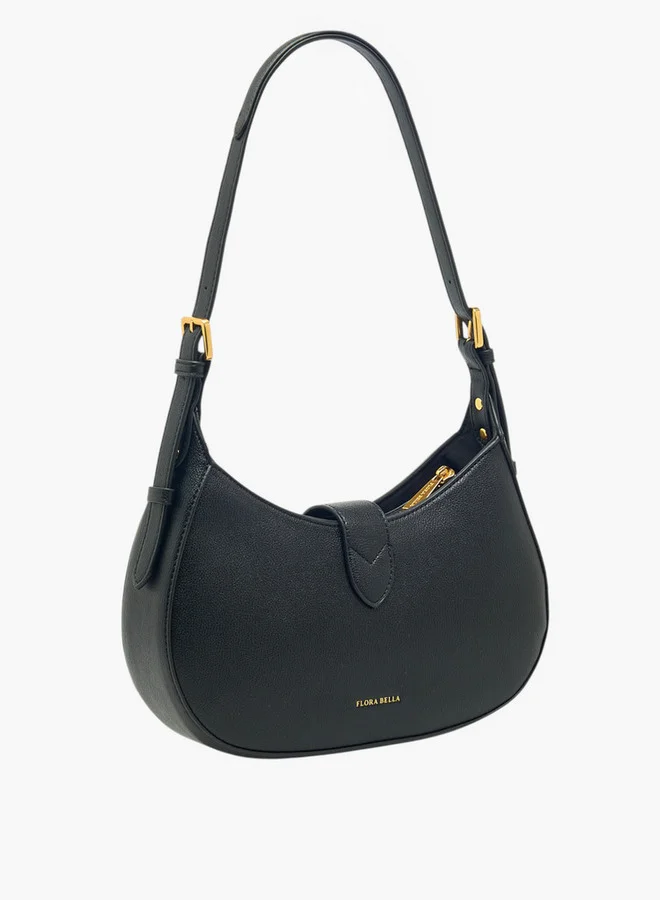 Flora Bella By Shoexpress Solid Shoulder Bag with Adjustable Strap and Zip Closure