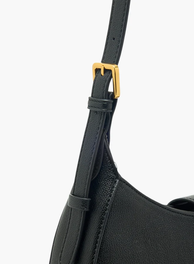 Flora Bella By Shoexpress Solid Shoulder Bag with Adjustable Strap and Zip Closure