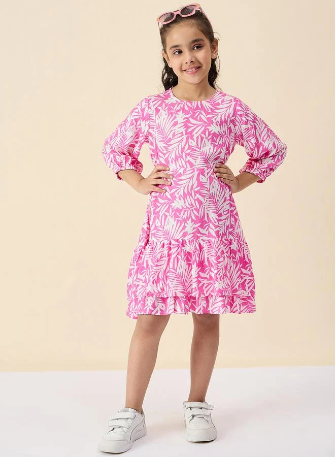 ستايلو بج فستان بحافة متعددة الطبقات وطبعة زهور