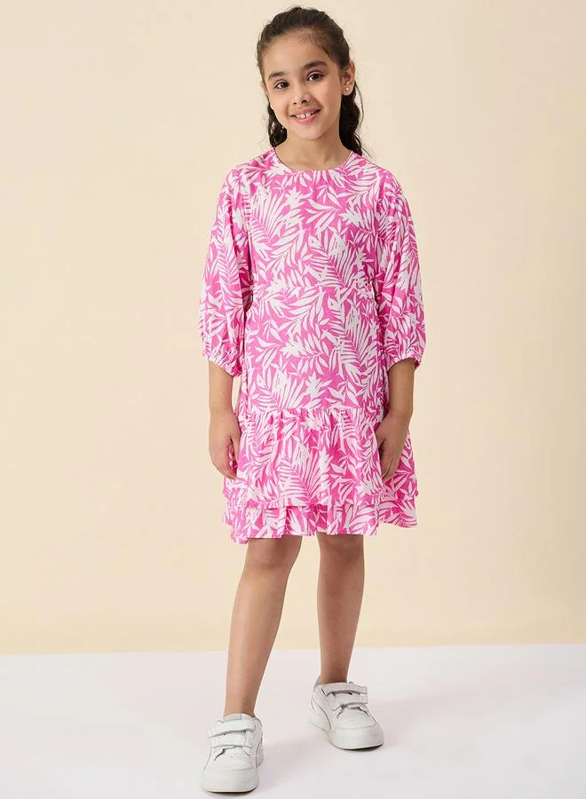 ستايلو بج فستان بحافة متعددة الطبقات وطبعة زهور