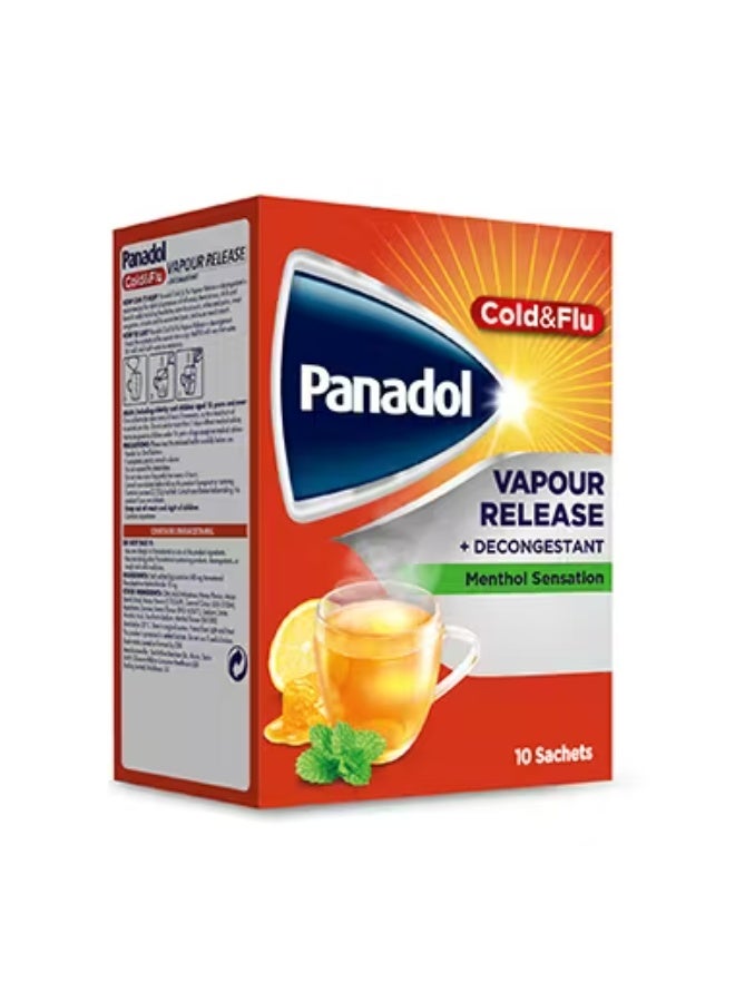 Panadol Cold And Flu Vapour Release Lemon And Honey, 10 Sachets
