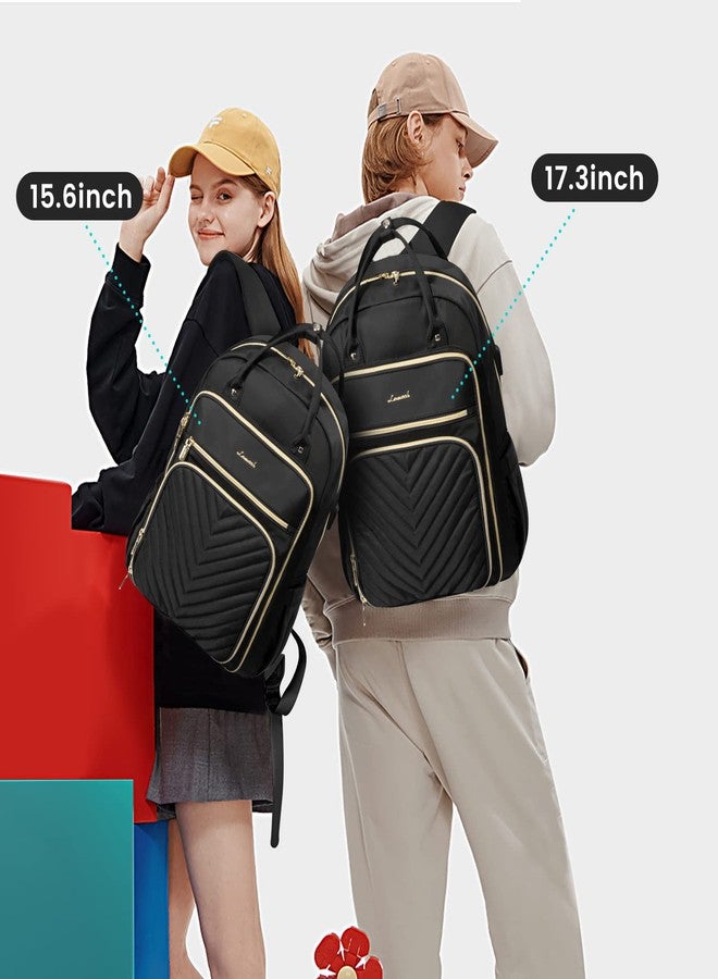 LOVEVOOK Laptop Backpack Women Teacher Backpack,15.6 Inch Laptop Bag with USB Port,Waterproof Daypack for Work Travel,Black - Image 2