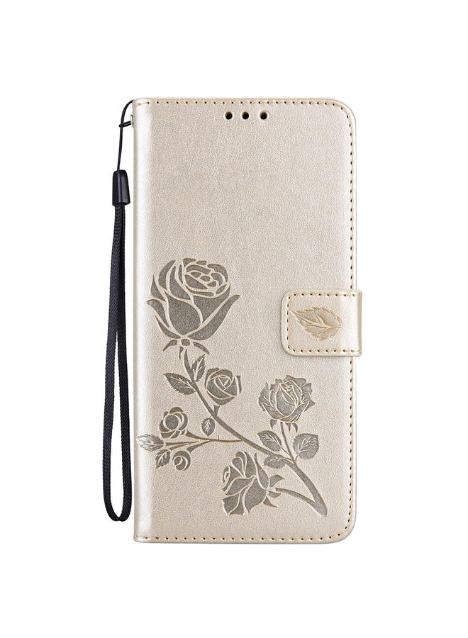 erorex Case For Samsung Galaxy A12 Rose Embossed Horizontal Flip PU Leather Case with Holder & Card Slots & Wallet - Image 2