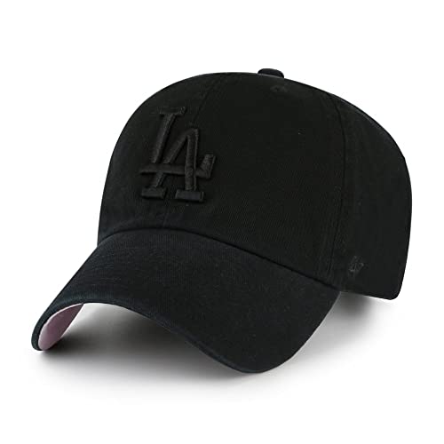 47 '47 Los Angeles Dodgers Ballpark Clean Up Dad Hat Baseball Cap - Black/Pink Bottom - Image 4