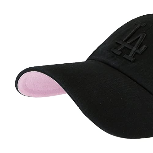 47 '47 Los Angeles Dodgers Ballpark Clean Up Dad Hat Baseball Cap - Black/Pink Bottom - Image 2