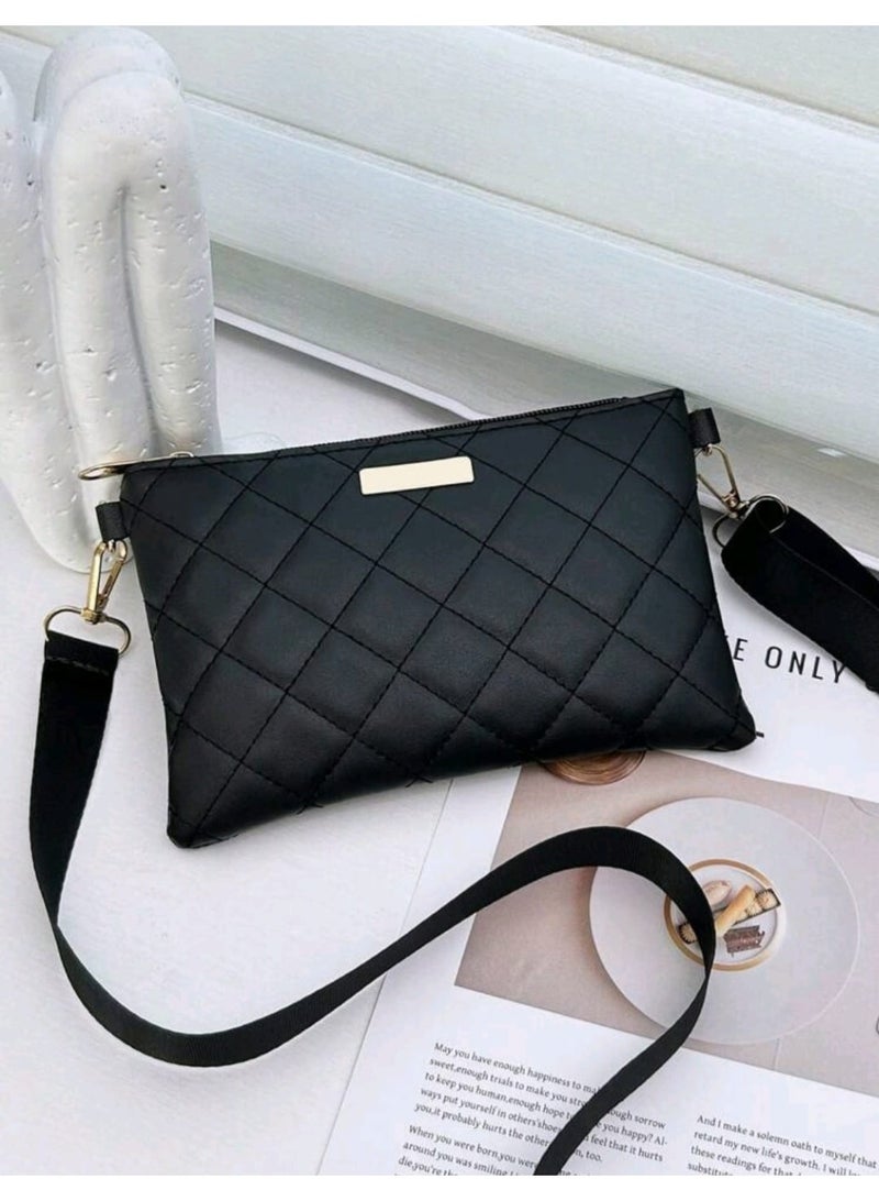 شي إن حقيبة جديدة مزخرفة بالترتر على شكل مسنن مع بطانة وسحاب للإغلاق وحزام كتف قابل للتعديل - Image 1