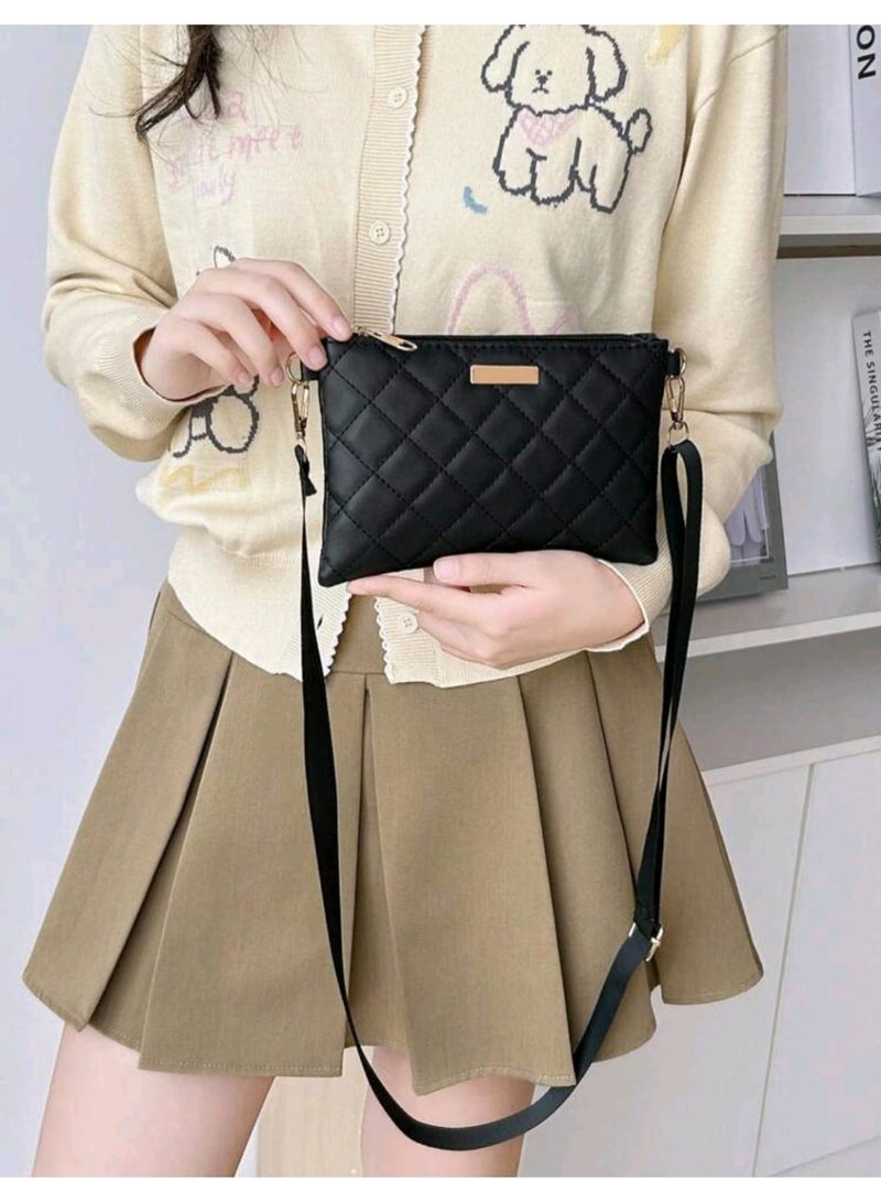 شي إن حقيبة جديدة مزخرفة بالترتر على شكل مسنن مع بطانة وسحاب للإغلاق وحزام كتف قابل للتعديل - Image 3