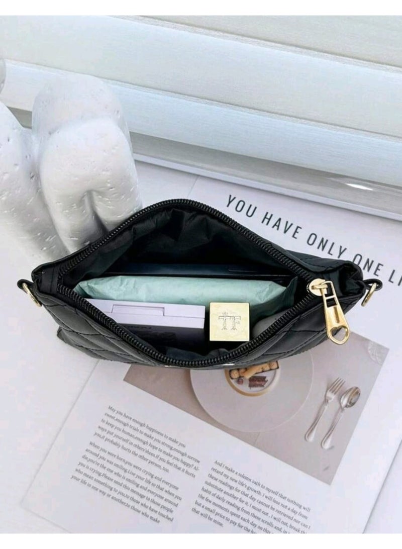 شي إن حقيبة جديدة مزخرفة بالترتر على شكل مسنن مع بطانة وسحاب للإغلاق وحزام كتف قابل للتعديل - Image 4