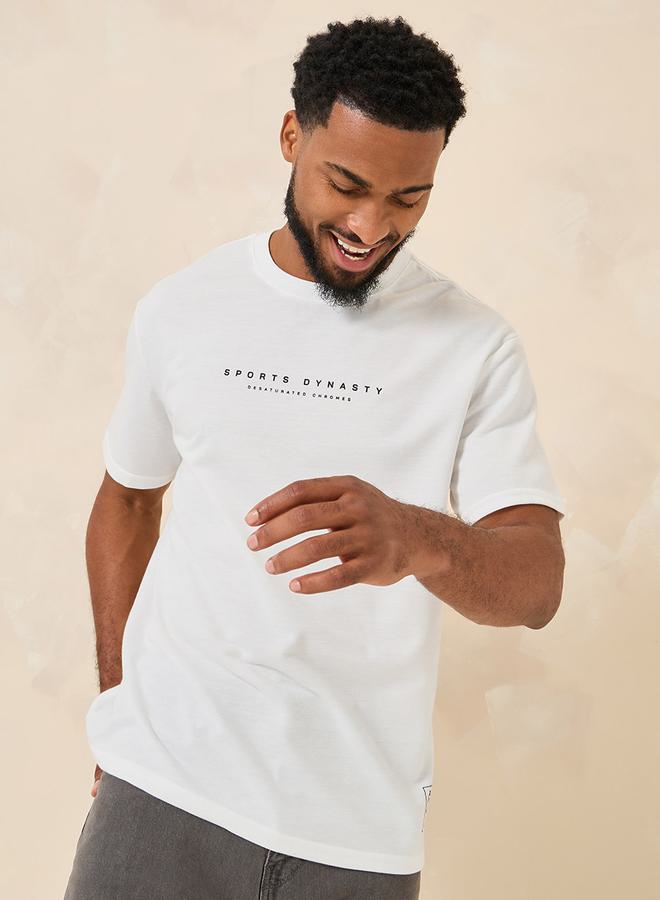 ستايلي تيشيرت أوفرسايز برسومات أمامية وخلفية من التيري - Image 3