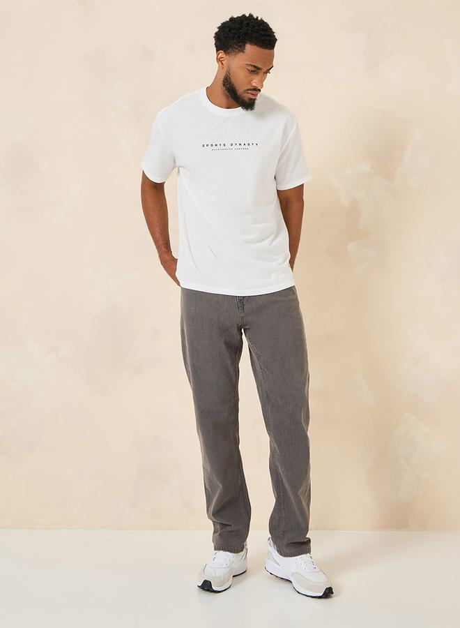 ستايلي تيشيرت أوفرسايز برسومات أمامية وخلفية من التيري - Image 2