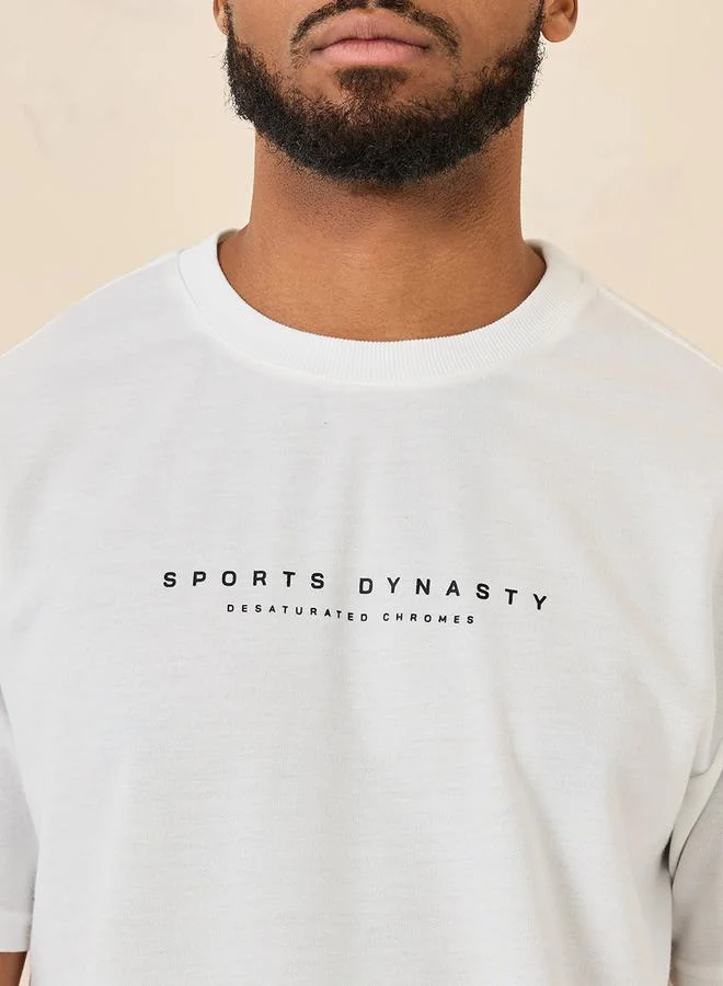 Styli Front and Back Graphic Terry Oversized T-Shirt
