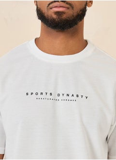 Styli Front and Back Graphic Terry Oversized T-Shirt  - Image 4