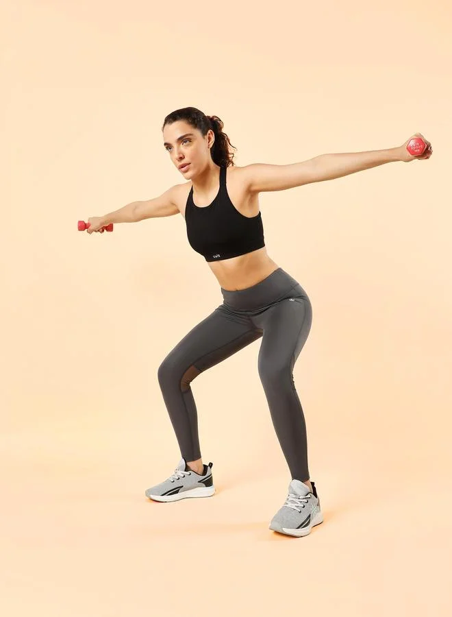 Cult Women Grey Mesh Panel Tights