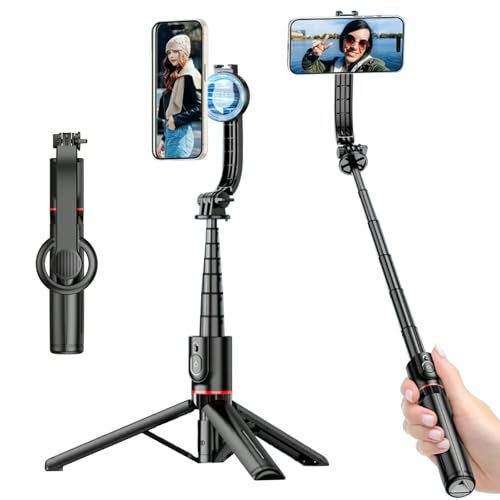 Kratos 41 Inch Magnetic Tripod Stand for iPhone, Aluminum Tripod with Strong Magnetic Holder for MagSafe Design Mobile Phones, 360° Rotation, BT Remote for Selfies, Vlogging & Travel - Image 1
